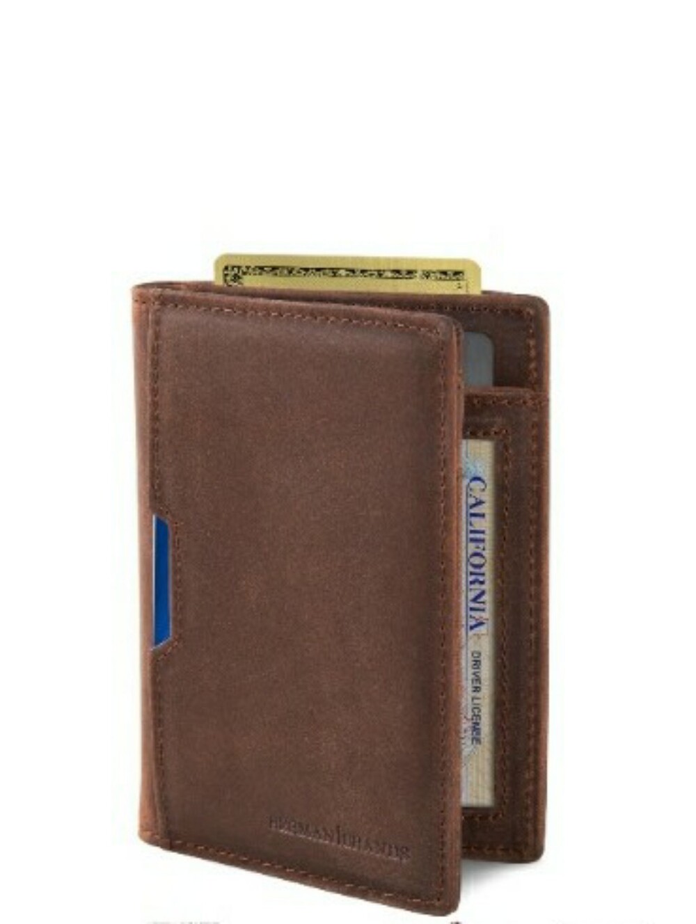 SERMAN BRANDS Slim Mens leather RFID Blocking Minimalist Card Front Pocket Bifol